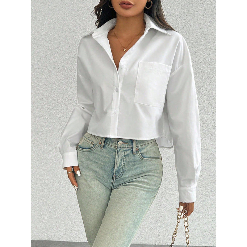 Chemise Femme – Coupe Oversize – Longueur Courte – Tissu Respirant – Style Décontracté