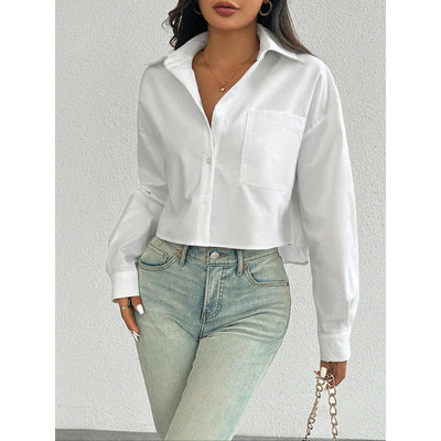 Chemise Femme – Coupe Oversize – Longueur Courte – Tissu Respirant – Style Décontracté