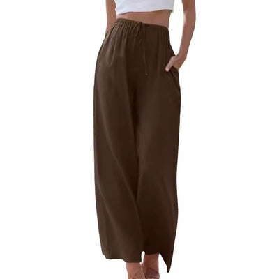Pantalon Femme Large – Coupe Ample – Tissu Respirant – Taille Cordon – Poches
