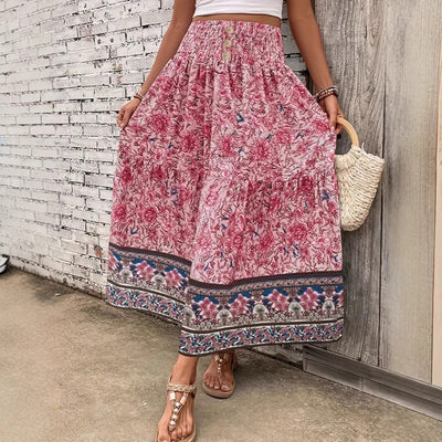 Revie | Jupe longue boho en coton mélangé léger