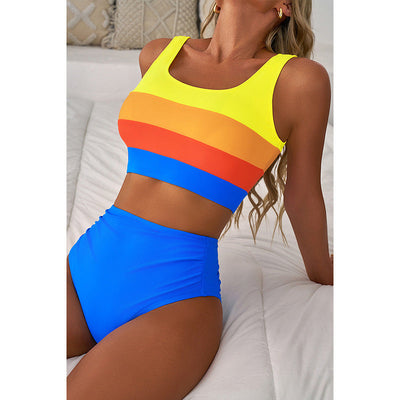 Bikini femme – Ensemble deux pièces – Coupe sportive – Taille haute – Tissu respirant