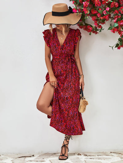 Aurélie - Maxi Robe Portefeuille Élégante En Tissu Léger
