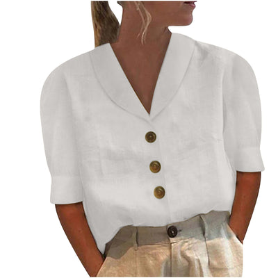 Blouse Chic pour Dames avec Col et Boutons - Vivienne