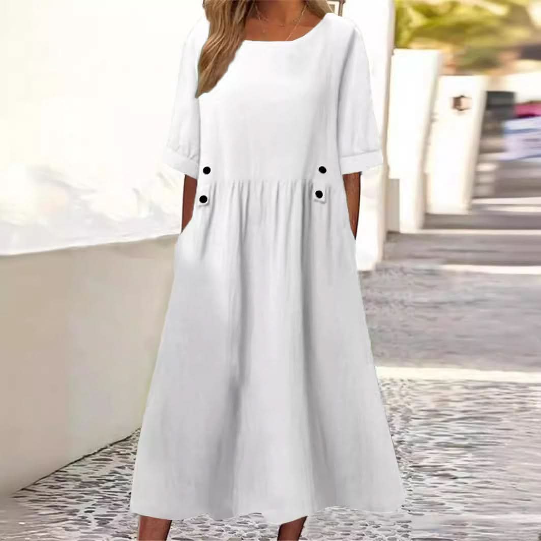 Morgane™| Alyssa Robe en coton et lin