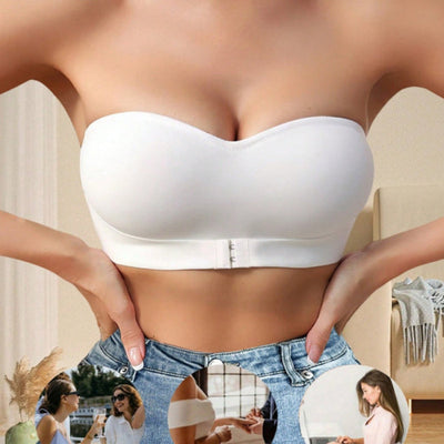 Soutien-gorge push-up sans bretelles femme – maintien – finition invisible – fermeture dos