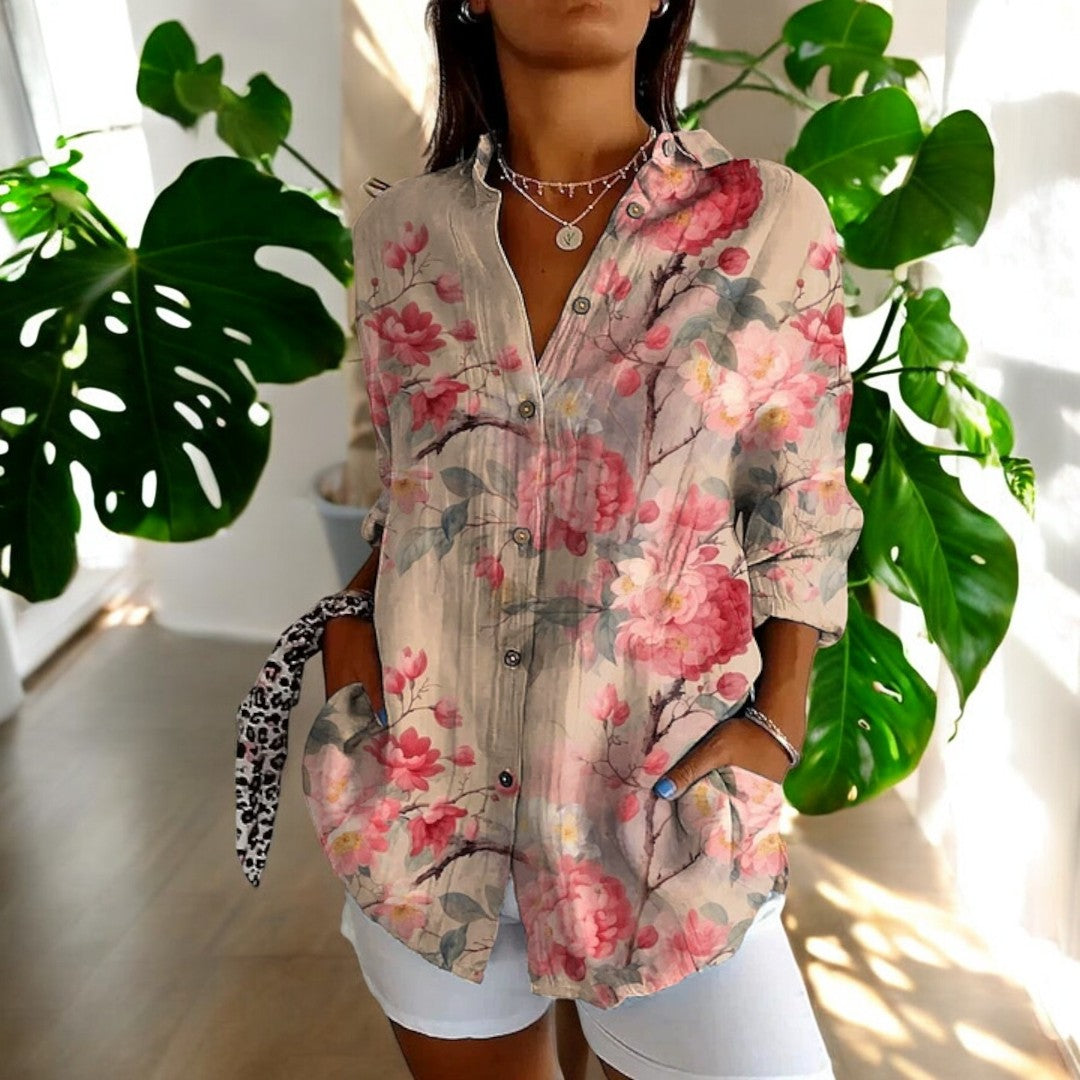 Riviera Paris™ | Carla | Blouse vintage à imprimé fleuri