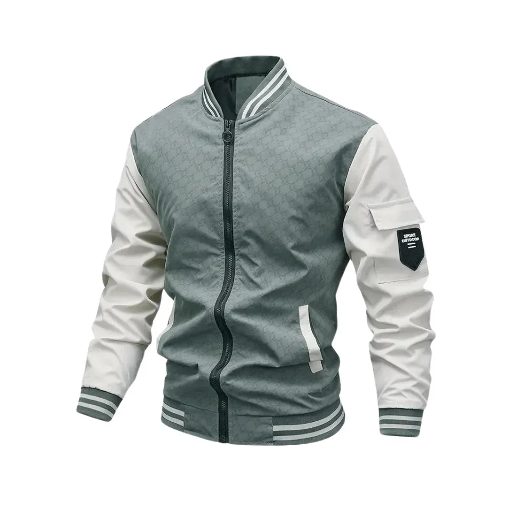Blouson bombers homme – Coupe standard – Tissu respirant – Fermeture zippée – Poche manche