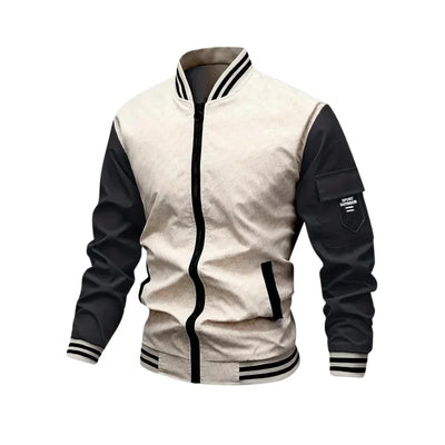 Blouson bombers homme – Coupe standard – Tissu respirant – Fermeture zippée – Poche manche