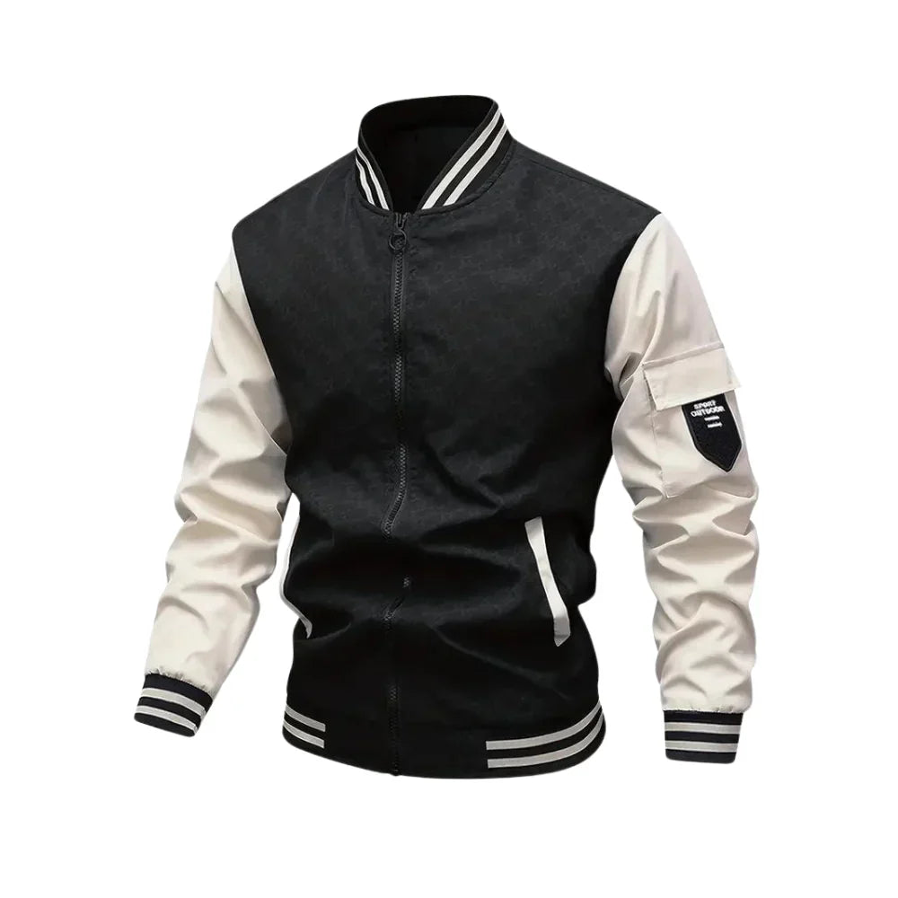 Blouson bombers homme – Coupe standard – Tissu respirant – Fermeture zippée – Poche manche