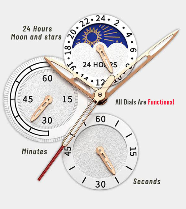Montre Quartz de Luxe avec Bracelet en Cuir
