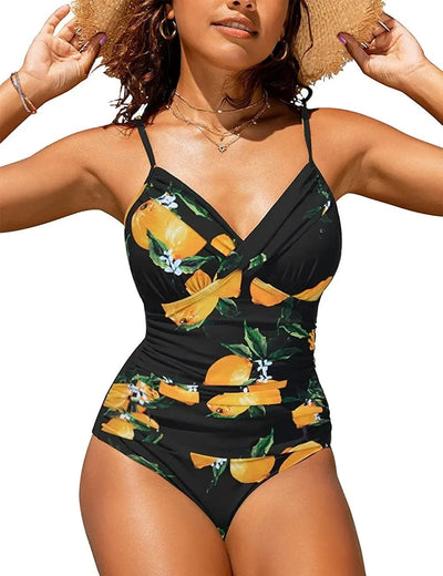 Maillot de bain femme décolleté en V coques structurées maintien parfait