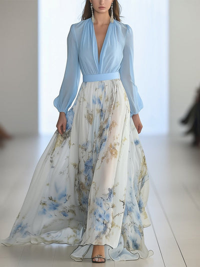 Robe longue à imprimé floral