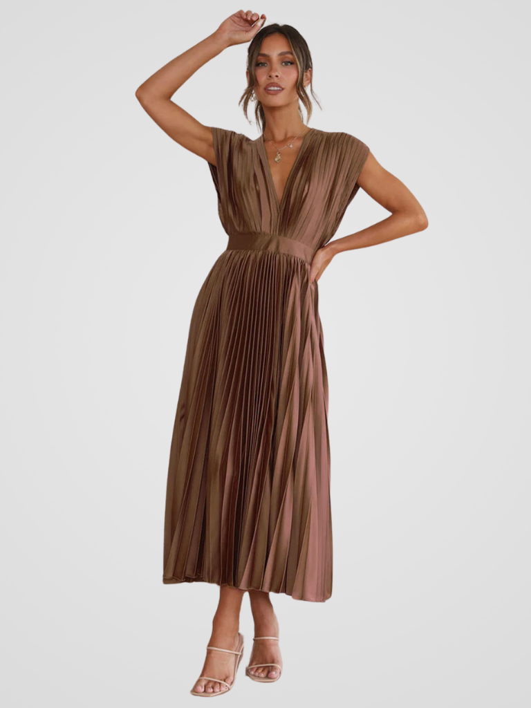 Amaya™ | Robe Midi Plissée