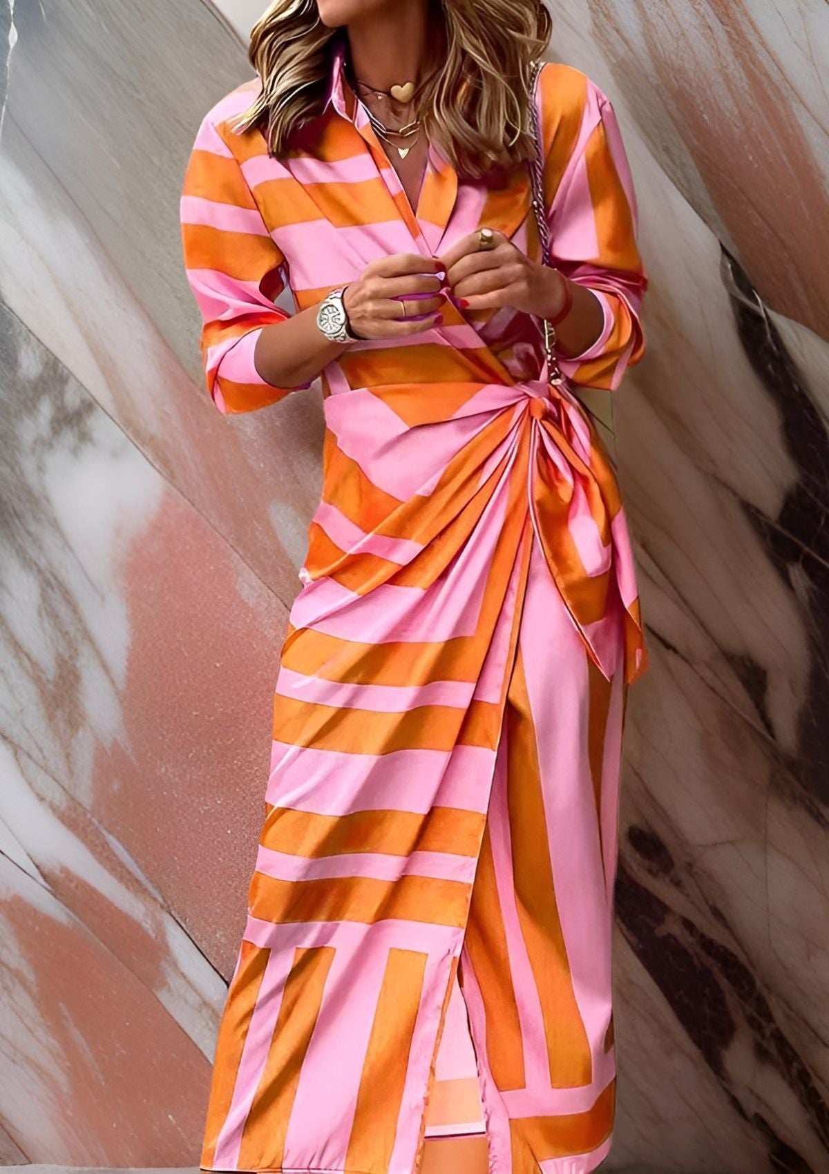 Juliette | Robe Croisée à Imprimé