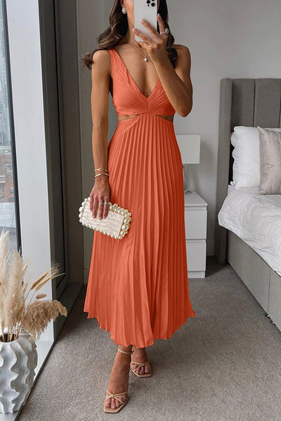 Aby - Robe longue plissée