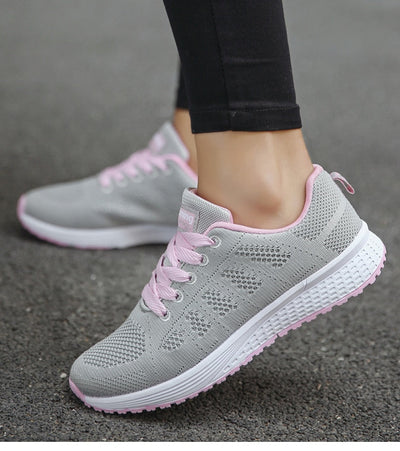 Baskets femme – Maille respirante – Maintien optimal – Fermeture à lacets antidérapante