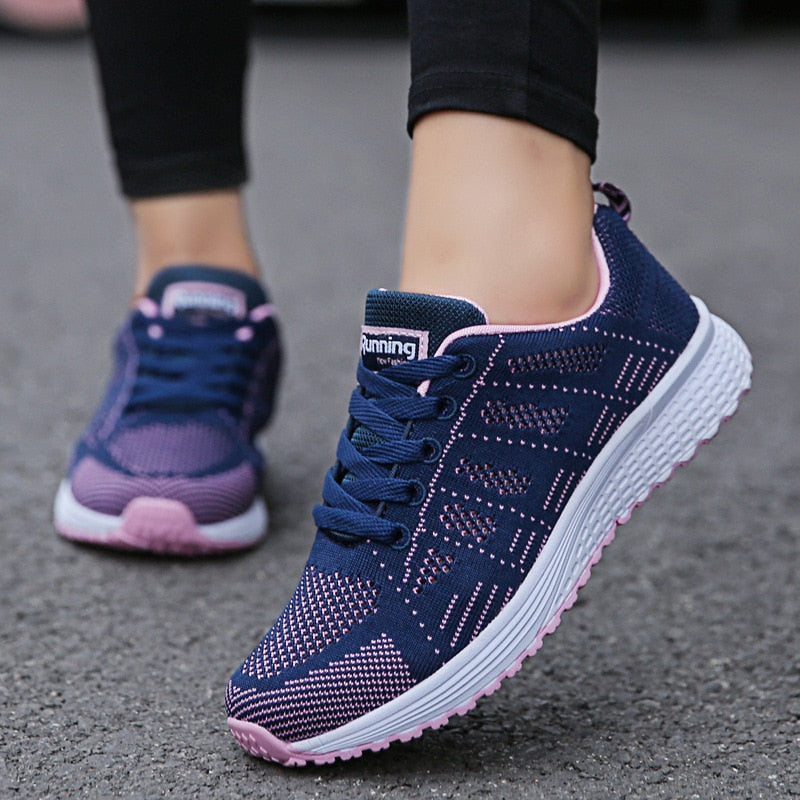 Baskets femme – Maille respirante – Maintien optimal – Fermeture à lacets antidérapante