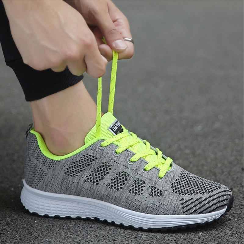 Baskets femme – Maille respirante – Maintien optimal – Fermeture à lacets antidérapante