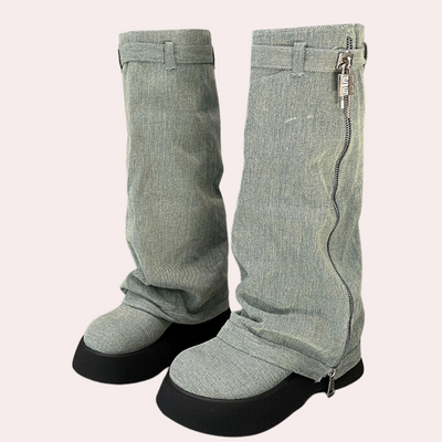 DULCE - Bottes d'Hiver Chaleureuses en Jean pour Femmes