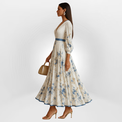 Morgane | Robe longue fleurie rêveuse