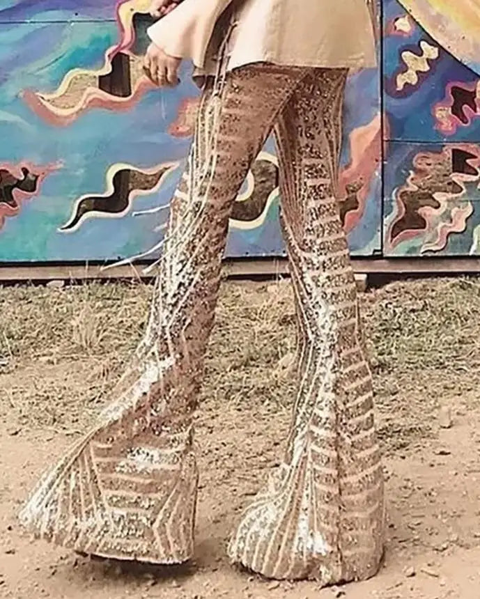 Gabriella | Pantalon Évasé pour femme | Paillettes