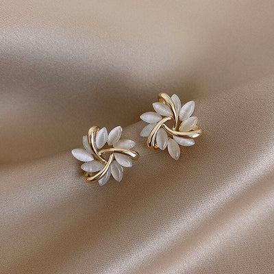Maelis™ | Boucles d’oreilles opale blanche