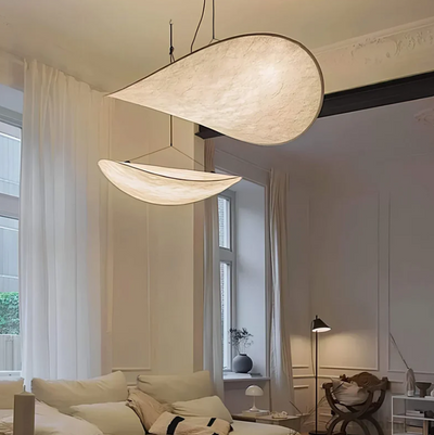 Lumière - Plafonnier Fait Main en Soie - Éclairage Élégant et Unique