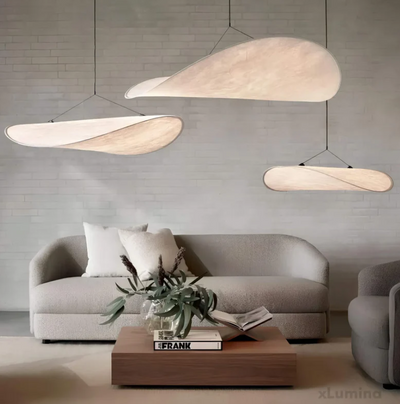 Lumière - Plafonnier Fait Main en Soie - Éclairage Élégant et Unique