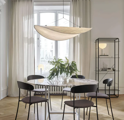Lumière - Plafonnier Fait Main en Soie - Éclairage Élégant et Unique