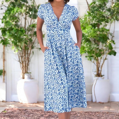 Lilou™ | Robe Midi Florale d'Été