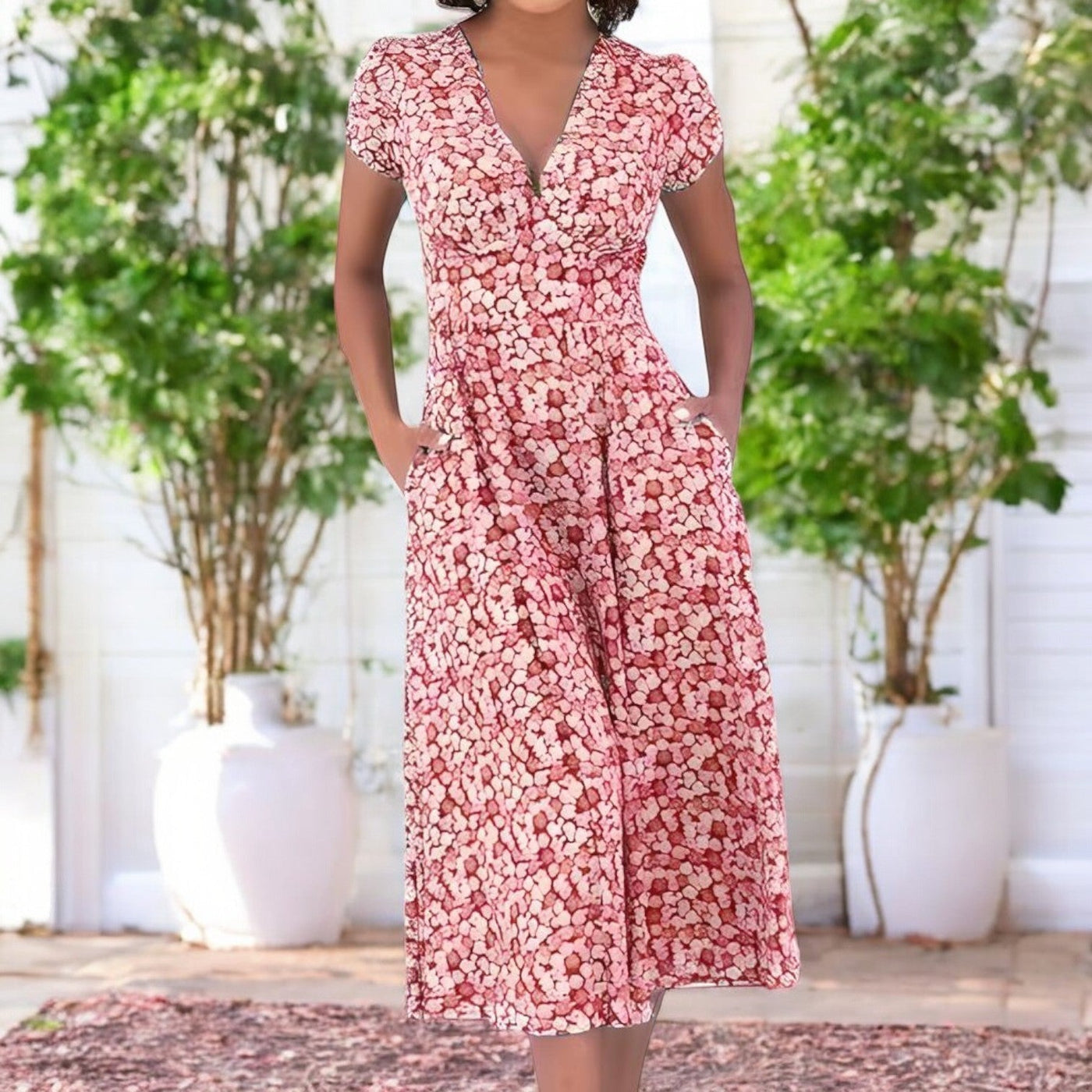 Lilou™ | Robe Midi Florale d'Été