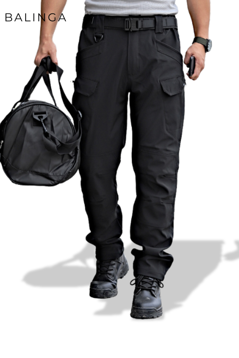 Stretch biker pants with holster pockets