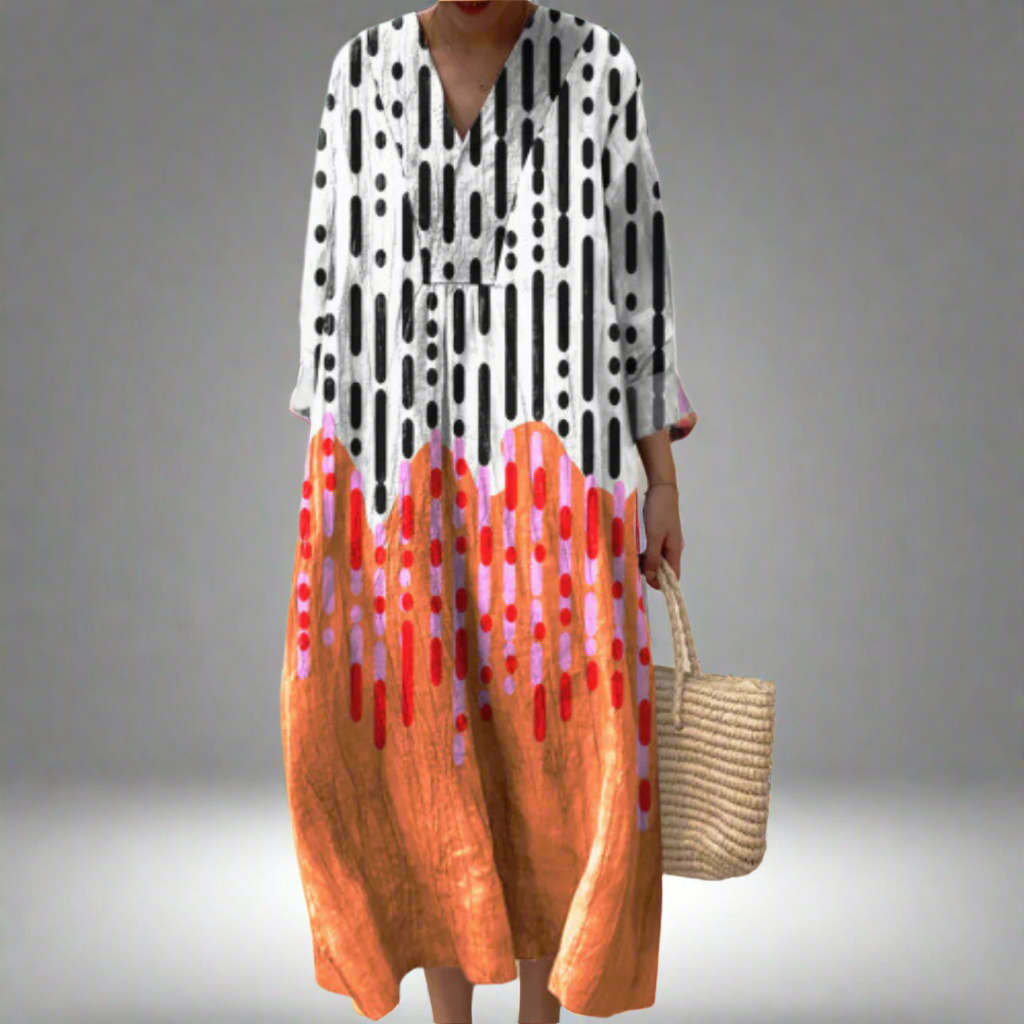 Morgane™ | Audrey robe géométrique élégante