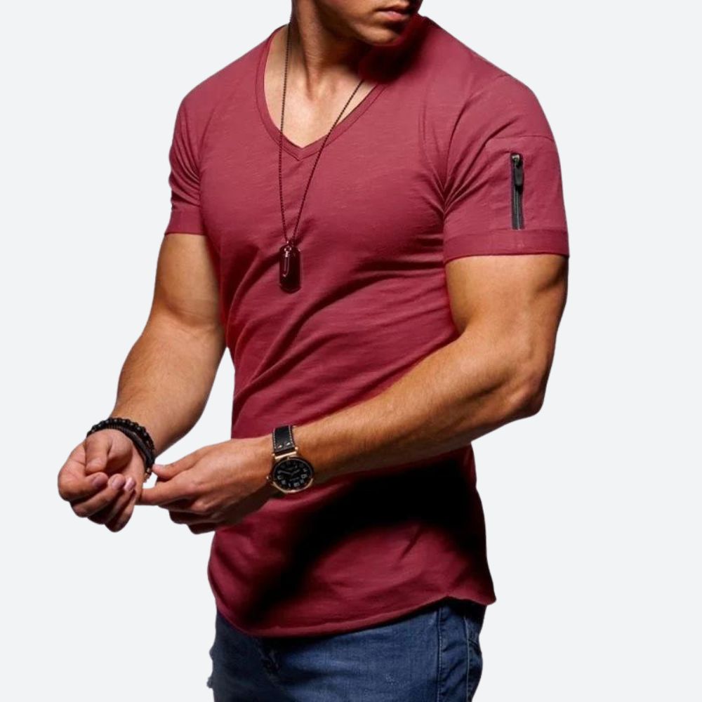 T-shirt musclé à col en V pour hommes - Rick pour un look puissant