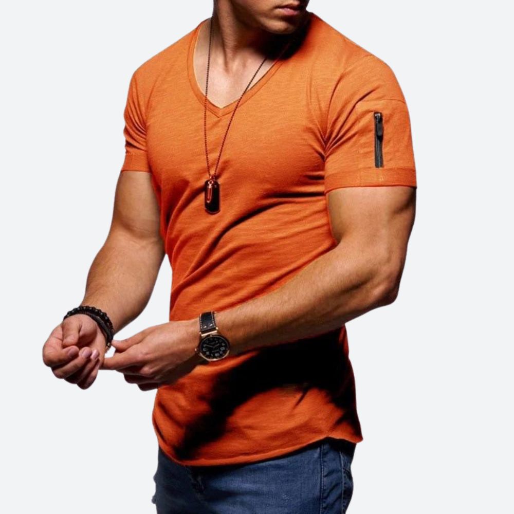 T-shirt musclé à col en V pour hommes - Rick pour un look puissant