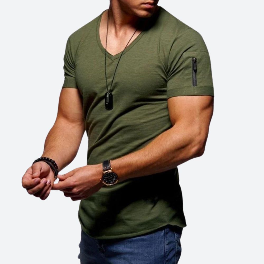 T-shirt musclé à col en V pour hommes - Rick pour un look puissant