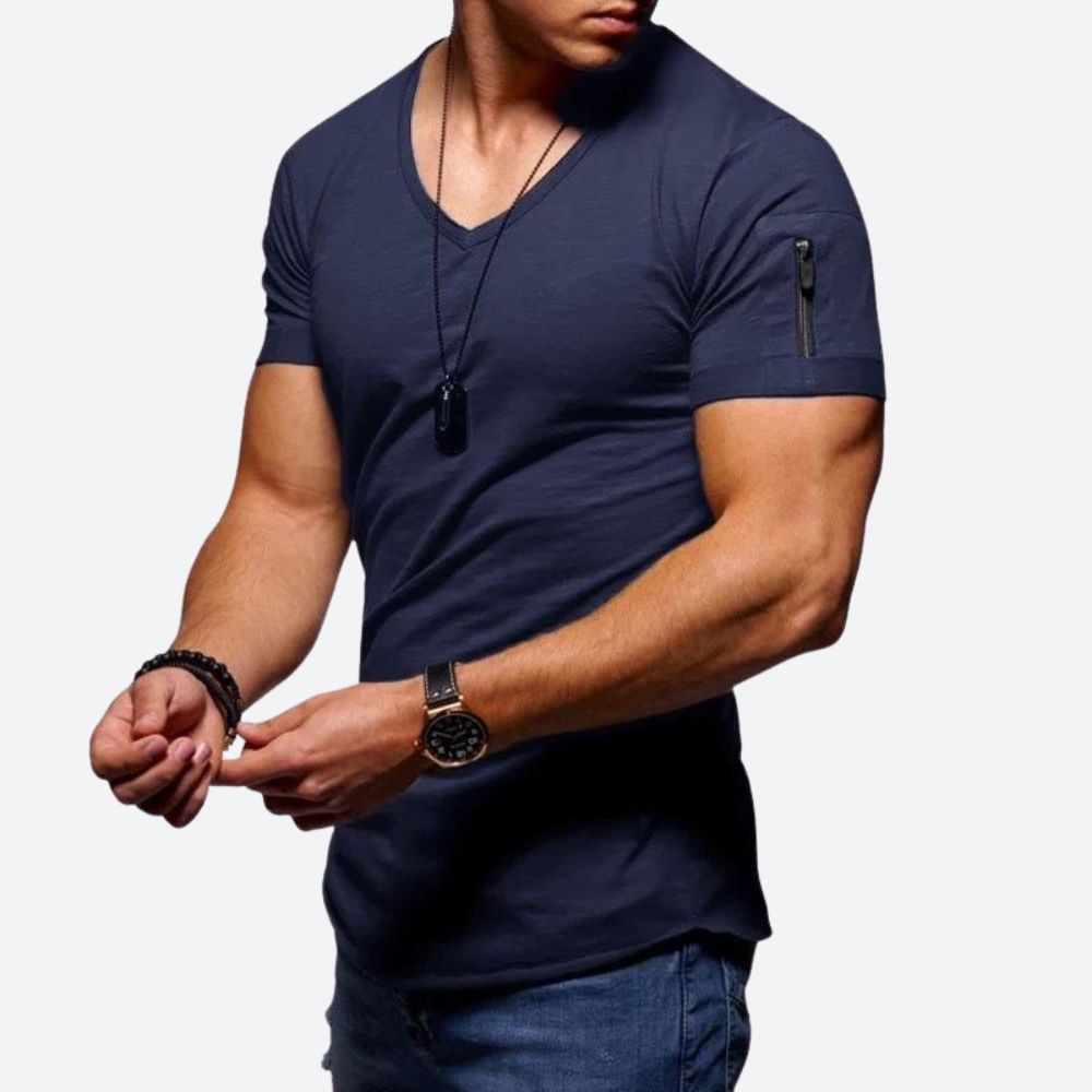 T-shirt musclé à col en V pour hommes - Rick pour un look puissant