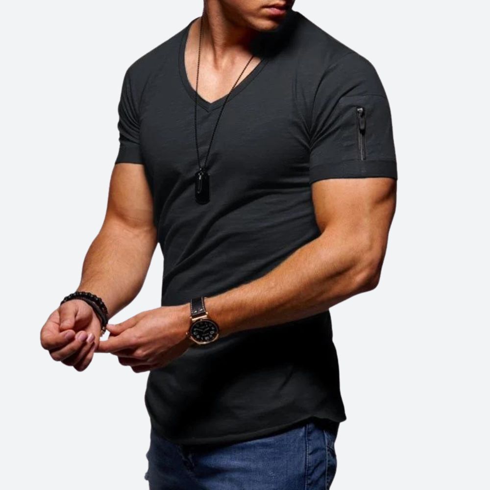 T-shirt musclé à col en V pour hommes - Rick pour un look puissant