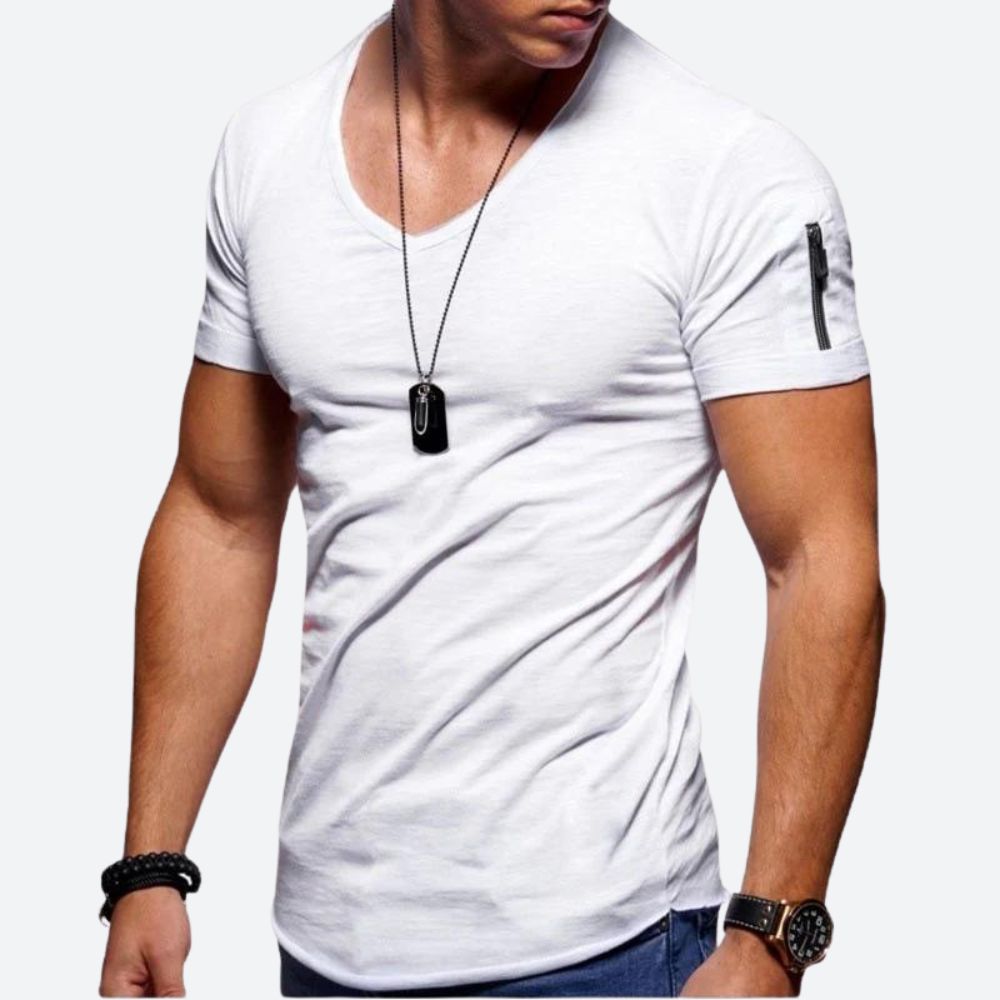 T-shirt musclé à col en V pour hommes - Rick pour un look puissant