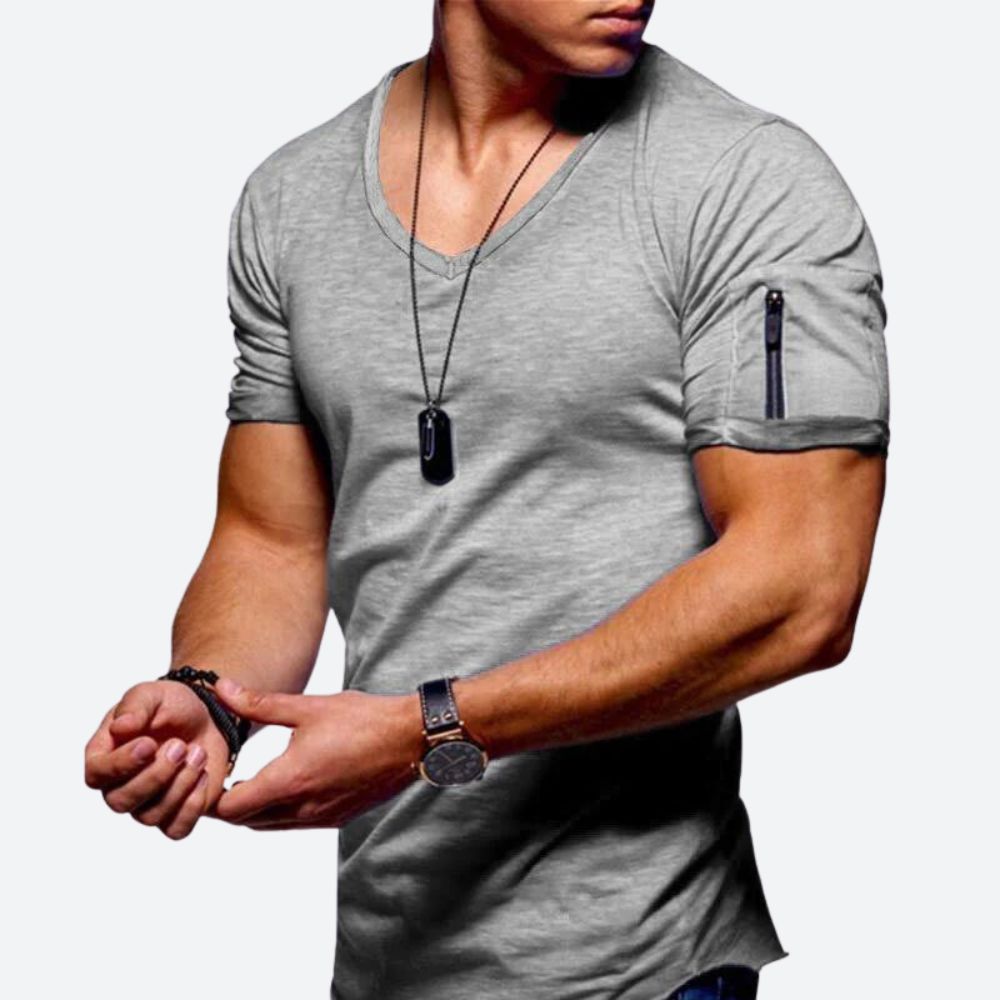 T-shirt musclé à col en V pour hommes - Rick pour un look puissant