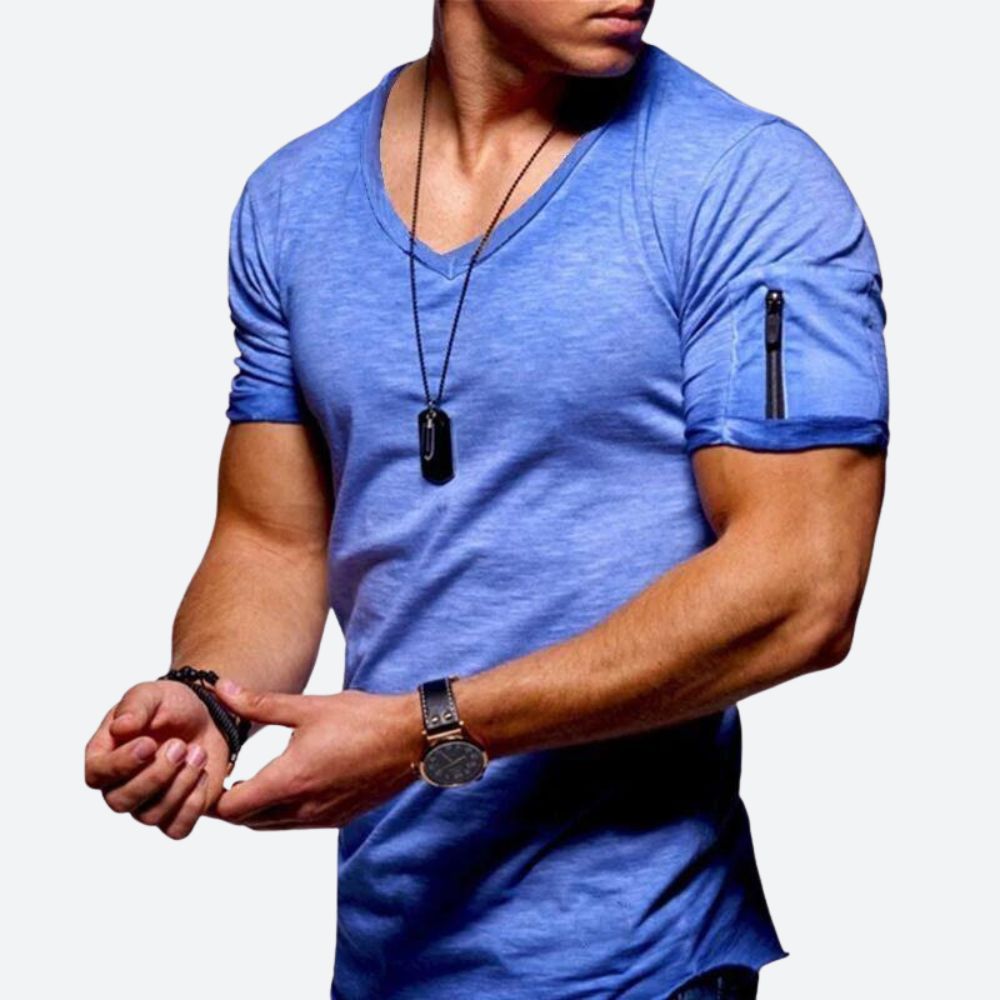 T-shirt musclé à col en V pour hommes - Rick pour un look puissant