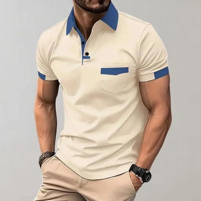 Polo homme – Coupe slim – Maille douce respirante – Poche poitrine – Style décontracté