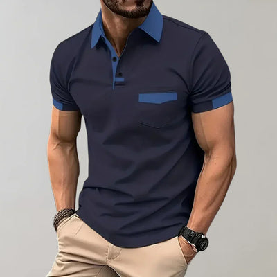 Polo homme – Coupe slim – Maille douce respirante – Poche poitrine – Style décontracté