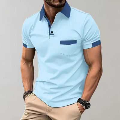 Polo homme – Coupe slim – Maille douce respirante – Poche poitrine – Style décontracté
