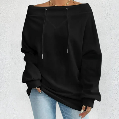 EDNA - Sweatshirt Élégant à Épaules Dénudées pour Femmes
