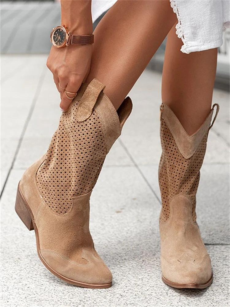 Amélie | Bottes Garçon De Vache Pour Femme | Large Mollet