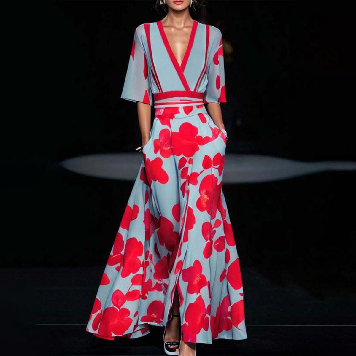 Femme Fleurie Maxi Robe Cocktail – Lorna