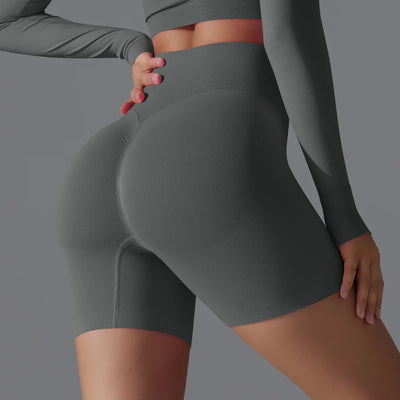 Leonida - Short d'entraînement sans couture avec taille haute pour femmes