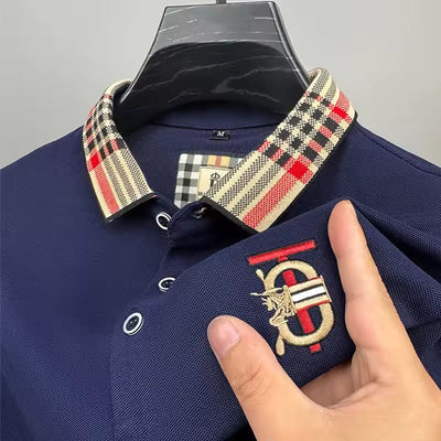 Polo en soie glacée jacquard