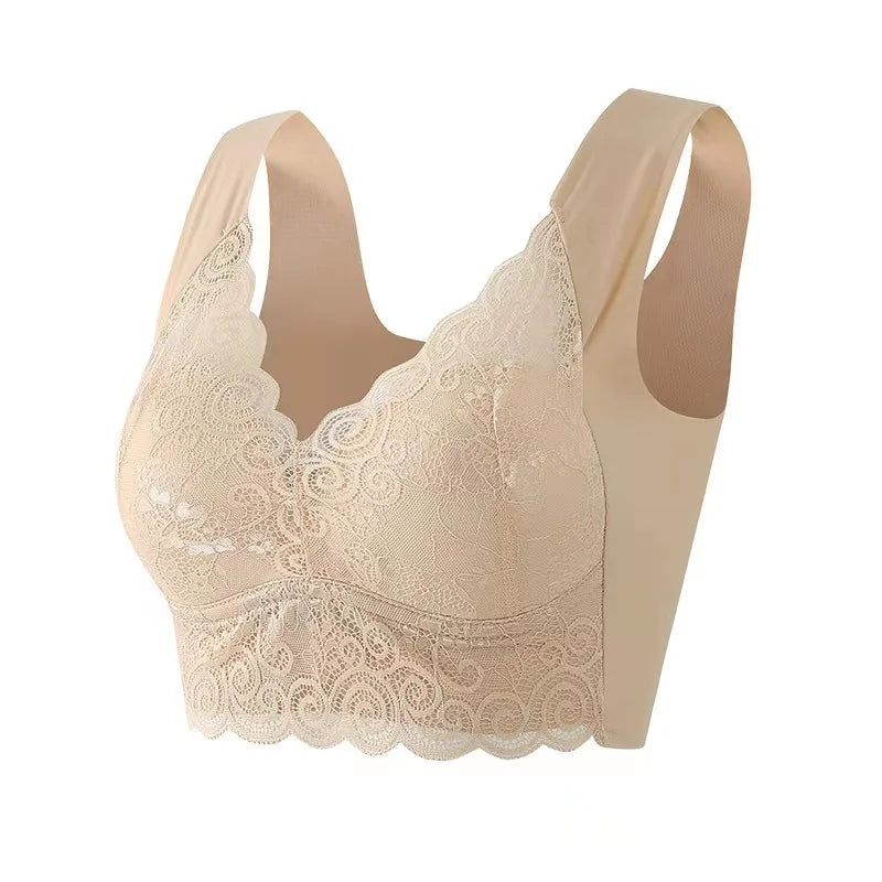 Soutien-gorge femme – Coupe sans couture – Détail en dentelle – Maintien sans armature